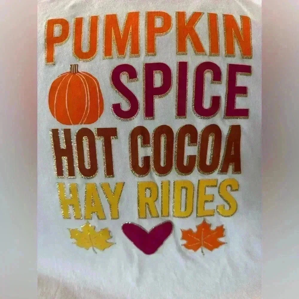 The Children's Place Girls Pumkin Spice Graphic tee & Princess Goals Tee (596)